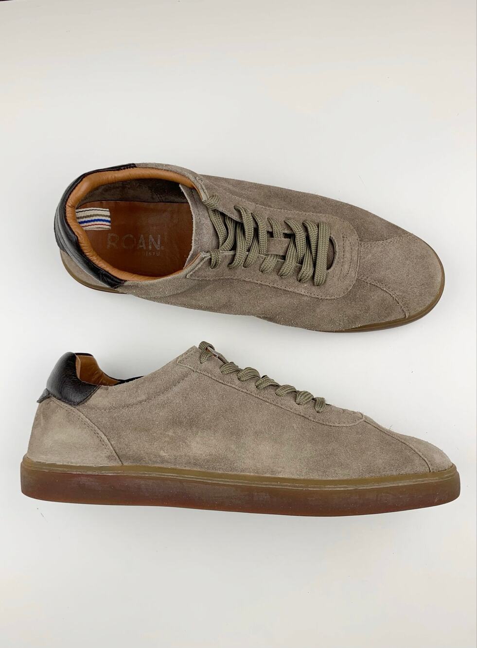 Roan by Bed Stu Brainstorm Casual Sneakers Taupe Grey Suede Lace Up Men's 11